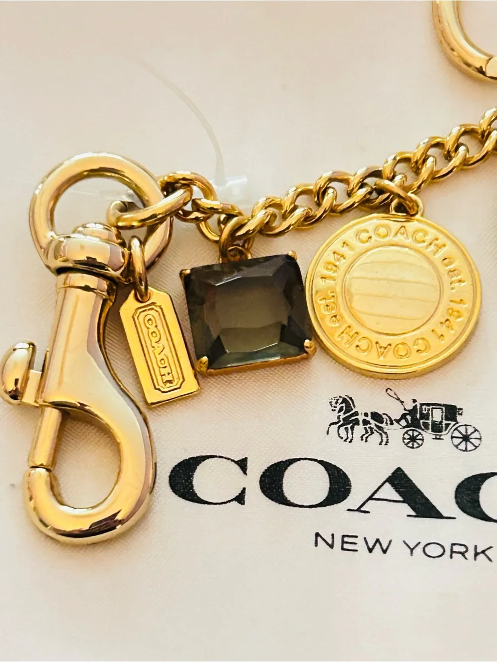 VINTAGE EXTREMELY RARE Coach 1941 Swag Bag Charm/ Keychain/ Bracelet - Picture 4 of 16